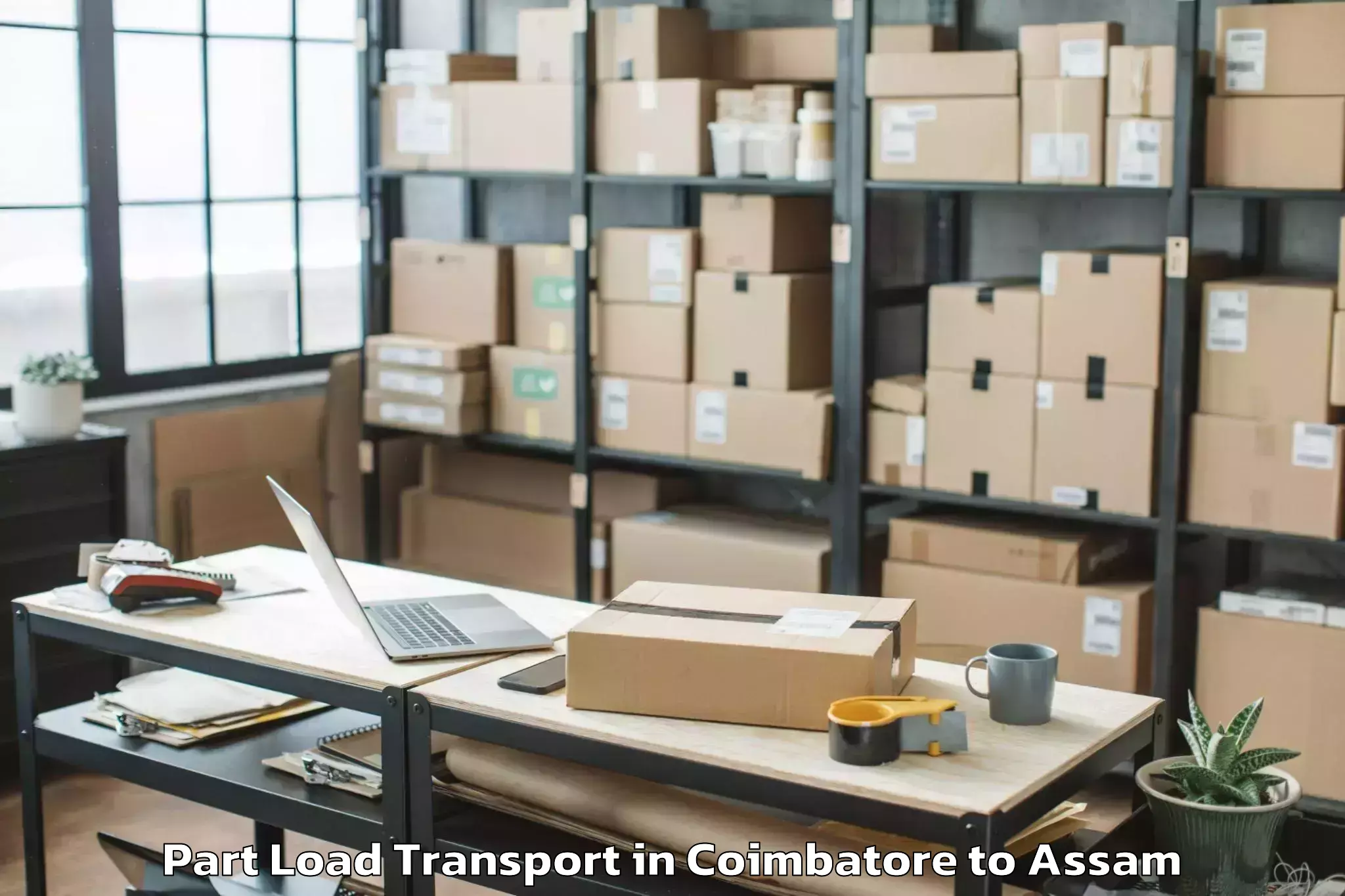 Hassle-Free Coimbatore to Lakhipur Part Load Transport